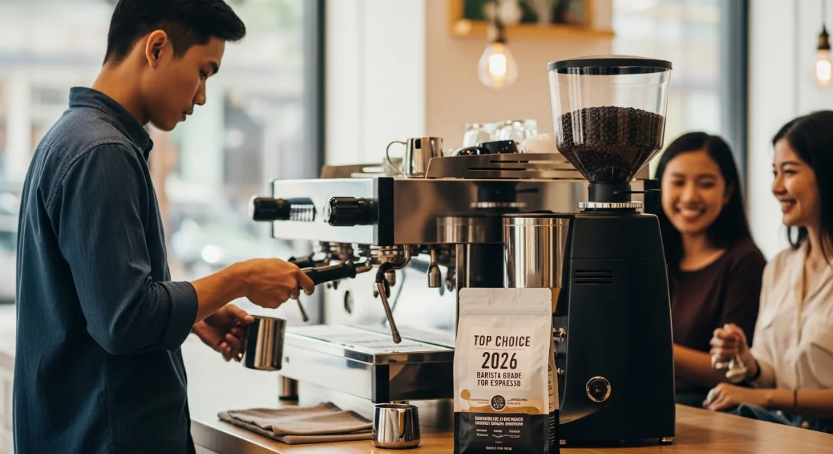 Hình ảnh các chủ quán cà phê đang thử nghiệm cà phê rang xay rẻ năm 2026