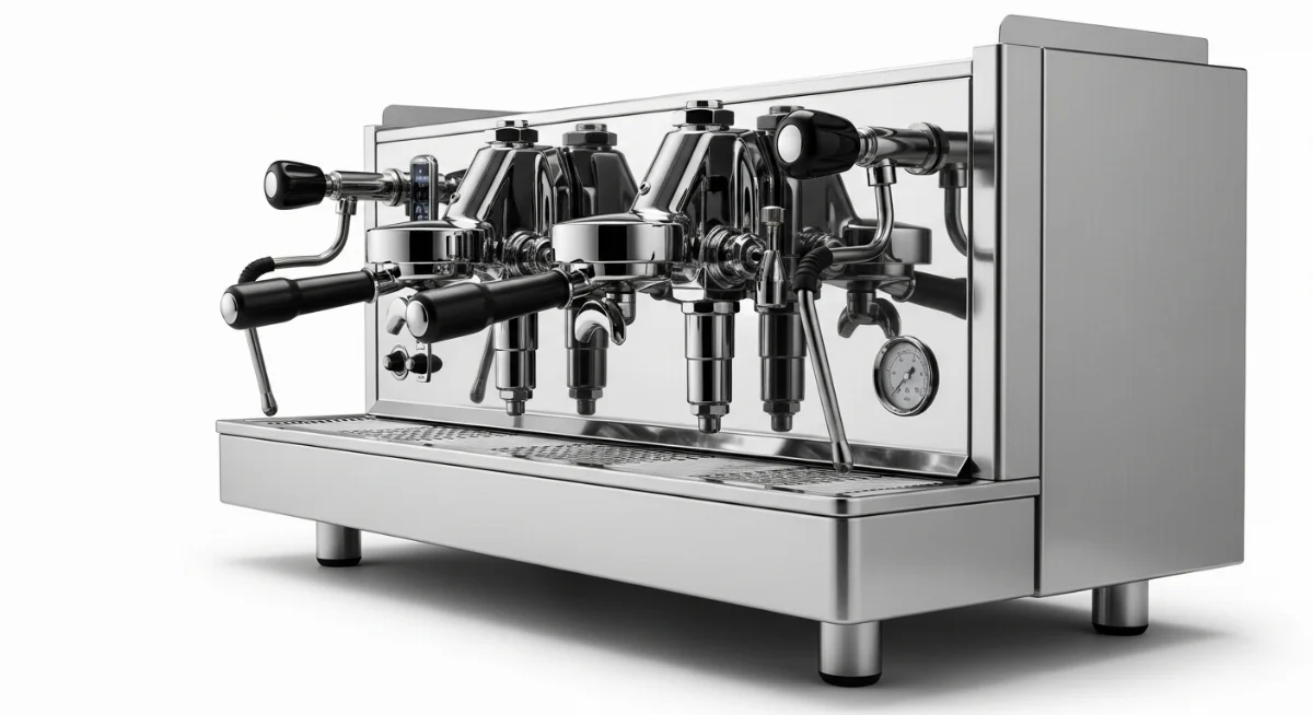 Nhiều group head trên máy pha cà phê công suất lớn giúp tăng tốc độ phục vụ
