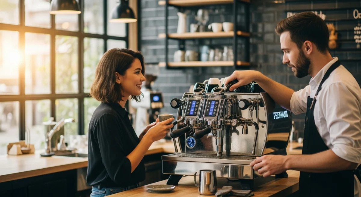 Đội ngũ nhân viên tư vấn nhiệt tình, chuyên nghiệp tại cửa hàng máy pha cafe 365