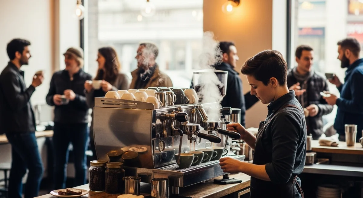 Máy pha cà phê 2 group chuyên nghiệp tăng tốc độ phục vụ quán đông khách