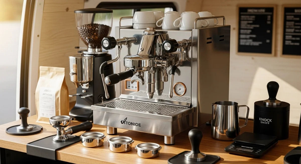 Hình ảnh máy pha cà phê chuyên dụng cho xe cafe mang đi