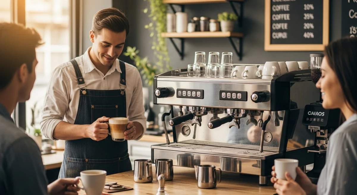 Máy pha cà phê chuyên nghiệp phù hợp cho các quán nhỏ có đầu tư