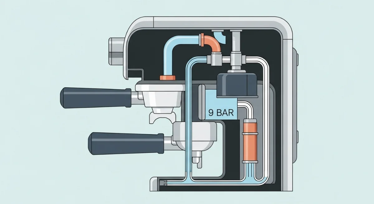 Sự khác biệt giữa áp suất bơm 15 bar và áp suất chiết xuất thực tế