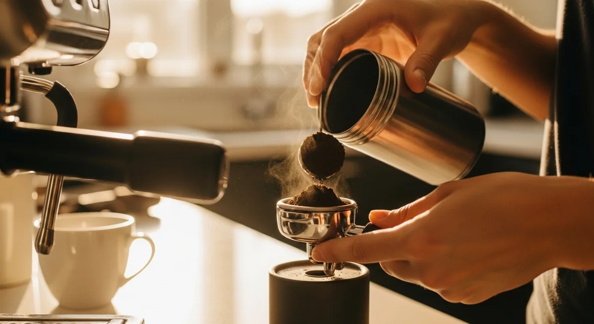 Gia đình thưởng thức cà phê bột pha máy chất lượng cao tại nhà